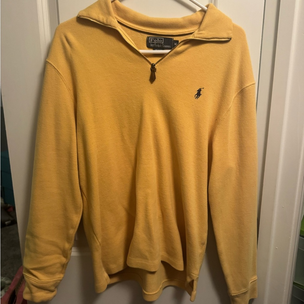 Ralph Lauren Men's Zip Up Sweater in Yellow
